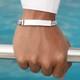 High-quality bracelet with an engravable flat plank made of 925 sterling silver