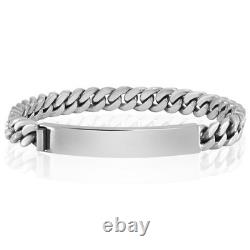 High-quality bracelet with an engravable flat plank made of 925 sterling silver