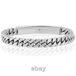High-quality bracelet with an engravable flat plank made of 925 sterling silver