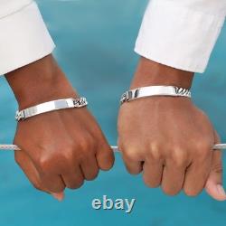 High-quality bracelet with an engravable flat plank made of 925 sterling silver