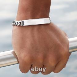 High-quality bracelet with an engravable flat plank made of 925 sterling silver