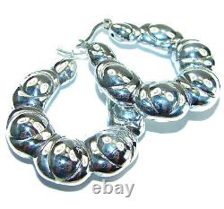 Highly Polished Fancy. 925 Sterling Silver Italy made Earrings