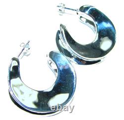 Highly Polished Fancy. 925 Sterling Silver Italy made Earrings