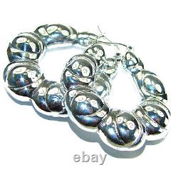 Highly Polished Fancy. 925 Sterling Silver Italy made Earrings