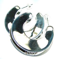Highly Polished Fancy. 925 Sterling Silver Italy made Earrings