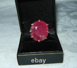 Huge Genuine 46.15 Carat Ruby, Peridot, Sapphire 925 Sterling Silver Ring Sz 8.5