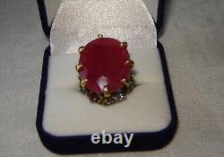 Huge Genuine 46.15 Carat Ruby, Peridot, Sapphire 925 Sterling Silver Ring Sz 8.5