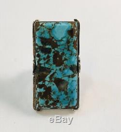 Huge Native American Sterling Silver Hand Made Turquoise Thunderbird Ring