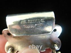 Huge heavy Statement artisan made silver mexican taxco Bracelet 120g signed
