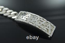 I. D. Cuban Bracelet Hand Made Sterling Silver. 925 Custom Name