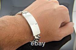 I. D. Cuban Bracelet Hand Made Sterling Silver. 925 Custom Name