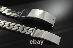 I. D. Cuban Bracelet Hand Made Sterling Silver. 925 Custom Name