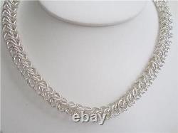 ITALIAN 925 STERLING SILVER HAND MADE BYZANTINE NECKLACE 8mm. 52 GRAMS, NEW