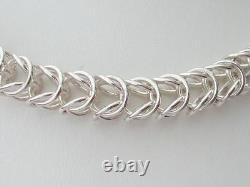 ITALIAN 925 STERLING SILVER HAND MADE BYZANTINE NECKLACE 8mm. 52 GRAMS, NEW