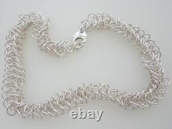 ITALIAN 925 STERLING SILVER HAND MADE BYZANTINE NECKLACE 8mm. 52 GRAMS, NEW