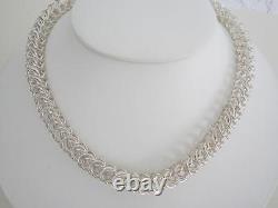 ITALIAN 925 STERLING SILVER HAND MADE BYZANTINE NECKLACE 8mm. 52 GRAMS, NEW