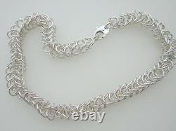 ITALIAN 925 STERLING SILVER HAND MADE BYZANTINE NECKLACE 8mm. 52 GRAMS, NEW