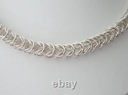 ITALIAN 925 STERLING SILVER HAND MADE BYZANTINE NECKLACE 8mm. 52 GRAMS, NEW