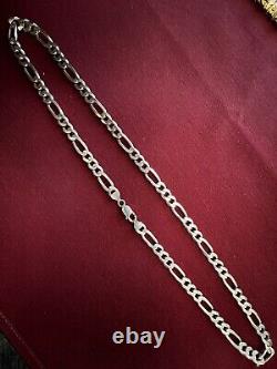 ITALIAN MADE STERLING SILVER 925 Figaro necklace 61 Grams