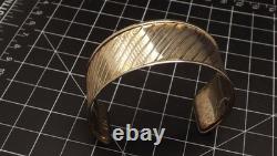 ITALIAN MADE Sterling Silver 925 RIBBED PATERNED Cuff Bangle Bracelet 14.5 Grams