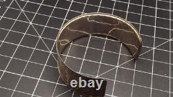 ITALIAN MADE Sterling Silver 925 RIBBED PATERNED Cuff Bangle Bracelet 14.5 Grams