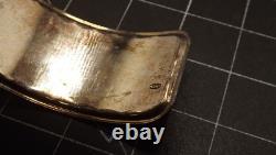 ITALIAN MADE Sterling Silver 925 RIBBED PATERNED Cuff Bangle Bracelet 14.5 Grams