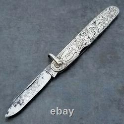 IXL George Wostenholm Sterling Silver Watch Fob Knife Made In England
