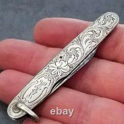 IXL George Wostenholm Sterling Silver Watch Fob Knife Made In England