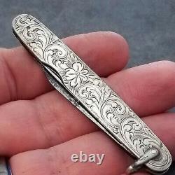 IXL George Wostenholm Sterling Silver Watch Fob Knife Made In England