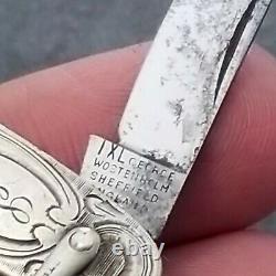IXL George Wostenholm Sterling Silver Watch Fob Knife Made In England