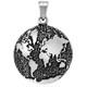 Impressive High-Quality Earth Map Pendant, made of Solid 925 Sterling Silver