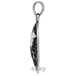 Impressive High-Quality Earth Map Pendant, made of Solid 925 Sterling Silver