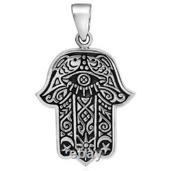 Impressive High-Quality Hamsa Pendant, made of Solid 925 Sterling Silver