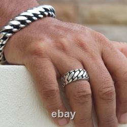 Impressive High-Quality Silver Tire Ring, made of Solid 925 Sterling Silver