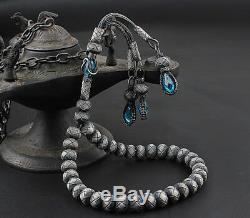 Islamic Prayer Beads, Made of 1.000 sterling silver kazaz tesbih, 9x7 mm tasbih