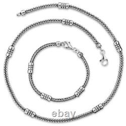 Italian Bracelet and Necklace Made of Solid 925 Sterling Silver