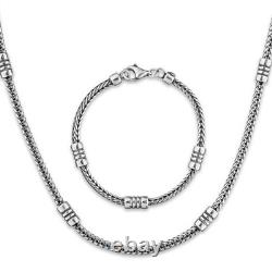 Italian Bracelet and Necklace Made of Solid 925 Sterling Silver