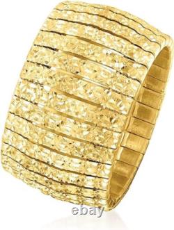 Italian Cleopatra Ring 18kt Yellow Gold Over Sterling Silver Made in Italy 6.0