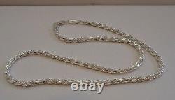 Italian Made 925 Sterling Silver Designer Rope Chain /18 Inch Long/ 3.5mm Thick