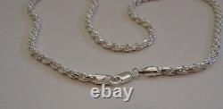 Italian Made 925 Sterling Silver Designer Rope Chain /18 Inch Long/ 3.5mm Thick