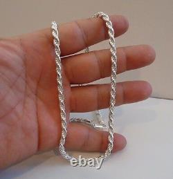 Italian Made 925 Sterling Silver Designer Rope Chain /18 Inch Long/ 4.5mm Thick