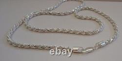 Italian Made 925 Sterling Silver Designer Rope Chain /18 Inch Long/ 4.5mm Thick