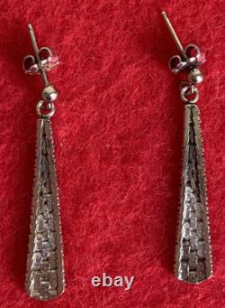 Italian Made Sterling Silver Necklace And Earring Set Beautiful And Unique 34 Gr