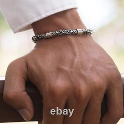Italian Roman Colum bracelet for men, made in Italy of Solid 925 Sterling Silver