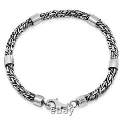 Italian Roman Colum bracelet for men, made in Italy of Solid 925 Sterling Silver