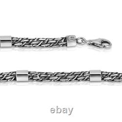 Italian Roman Colum bracelet for men, made in Italy of Solid 925 Sterling Silver