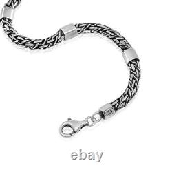 Italian Roman Colum bracelet for men, made in Italy of Solid 925 Sterling Silver