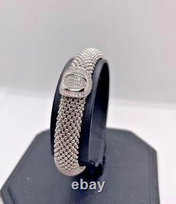 Italian made bracelet with lab created diamonds 925 sterling silver