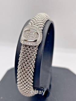 Italian made bracelet with lab created diamonds 925 sterling silver