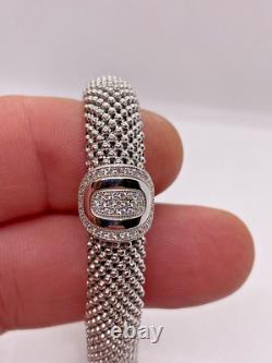 Italian made bracelet with lab created diamonds 925 sterling silver